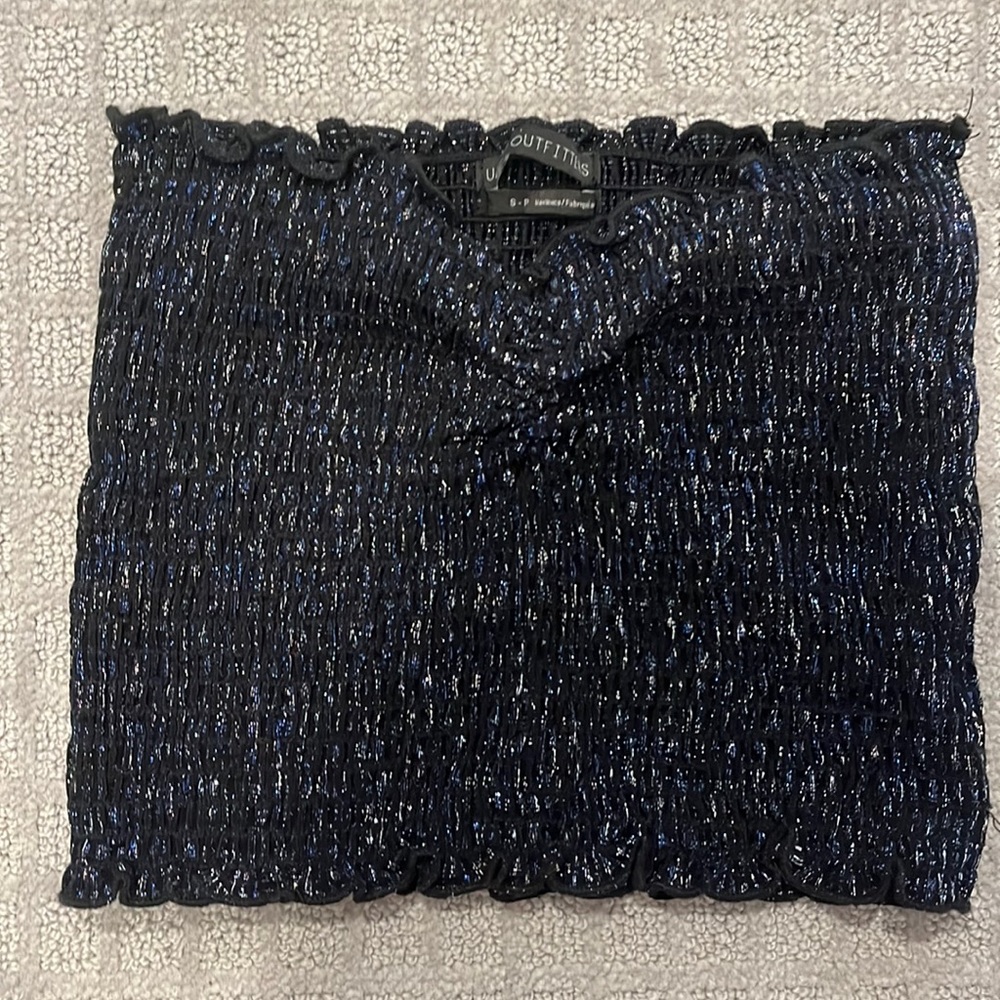 Urban Outfitters Confetti Black and Blue Sparkly Tube Top